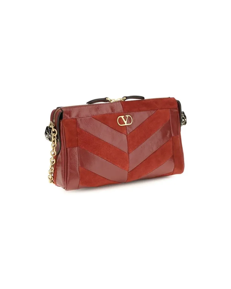 Valentino Garavani Women's Multicolor Calf Leather Bos Taurus Shoulder Bag Red