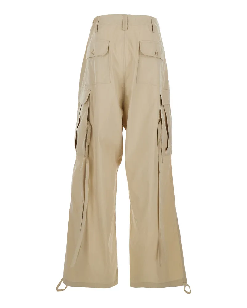 P.A.R.O.S.H. Women's Cargo Trousers Beige Polyamide Beige