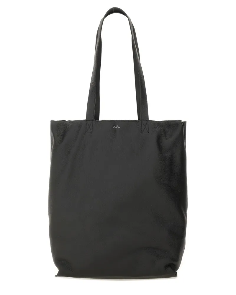 A.P.C. Men's Tote Bag Maiko Black Cowhide Handbags Hand Black