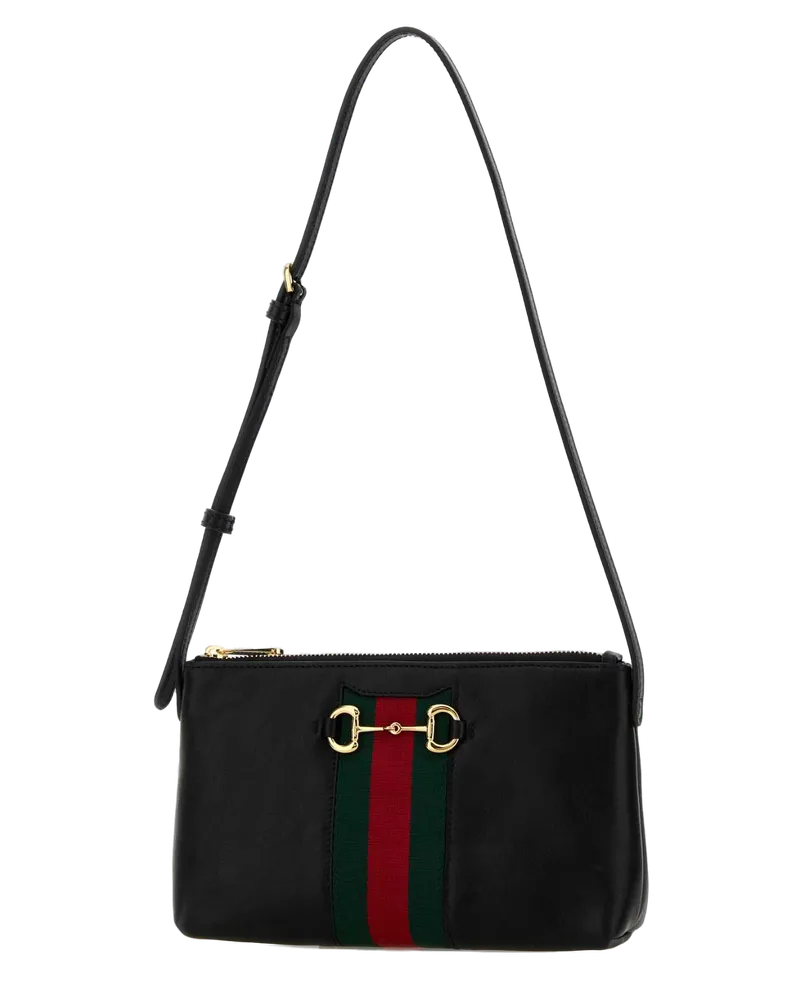 Gucci Leather Shoulder Bag — Black Black