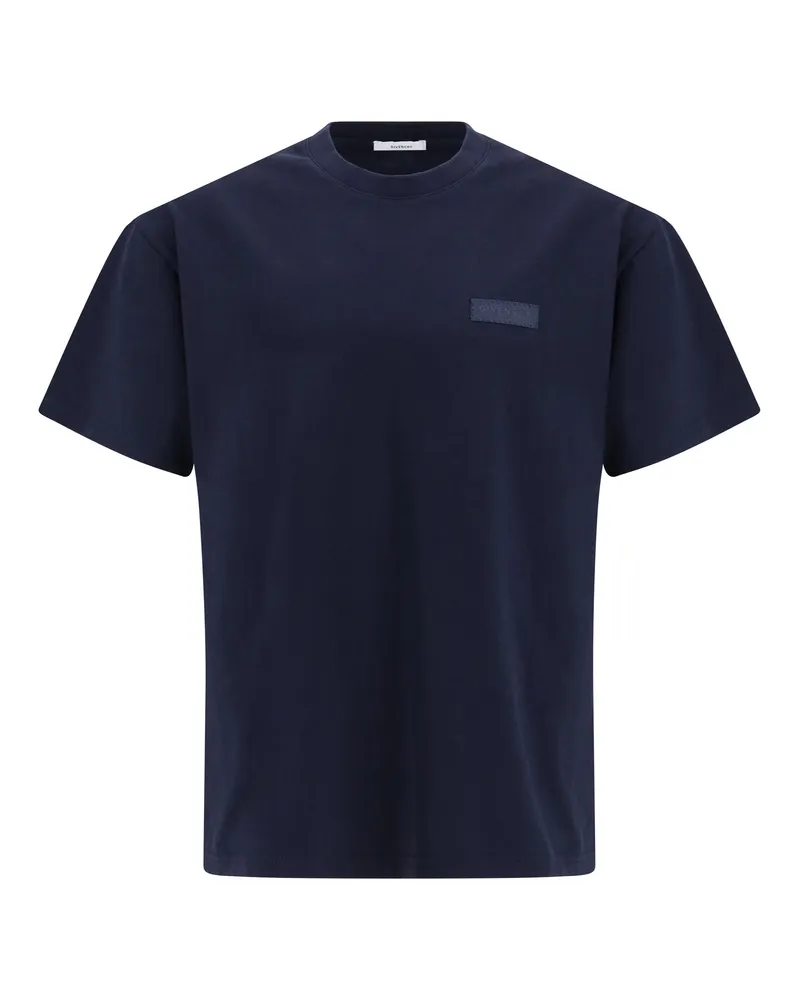Givenchy Grosgrain Logo-Patch T-Shirt — Navy Navy