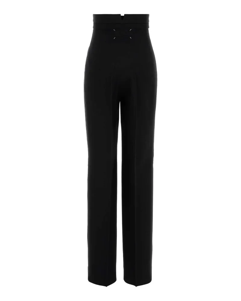 Maison Margiela Women's Black Wool Pant Pantaloni Trousers Black
