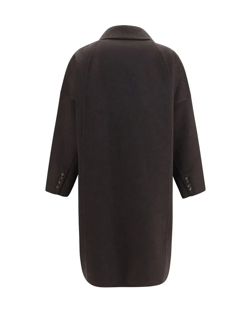 Brunello Cucinelli Women's Brown Cashmere Coat Clothing Brown