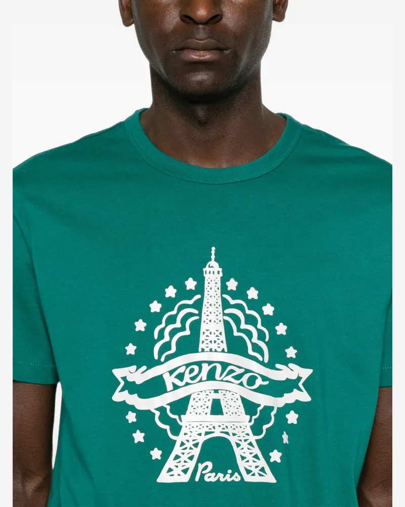 Kenzo Logo-Graphic Print T-Shirt — Teal Teal