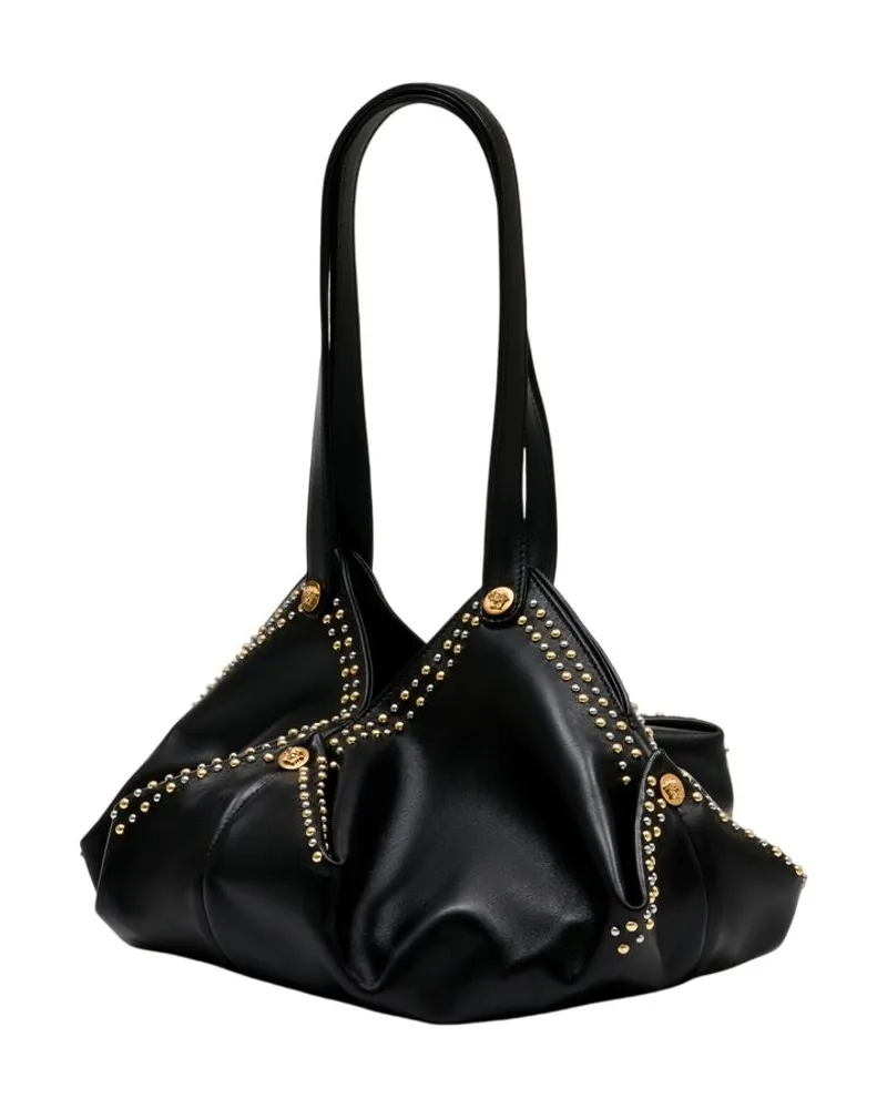 Versace Women's Shoulder Bag -  Leather Black Lambskin Shoulder-Hobo-Bags Black