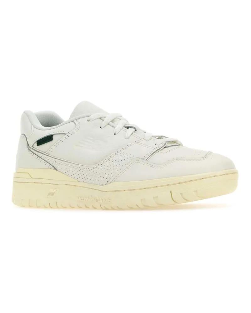 New Balance Men's White Leather 550 Sneakers Seasalt White