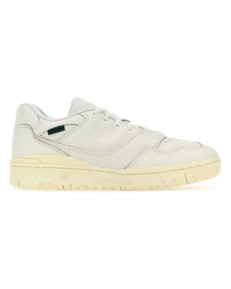 New Balance Men's White Leather 550 Sneakers Seasalt White