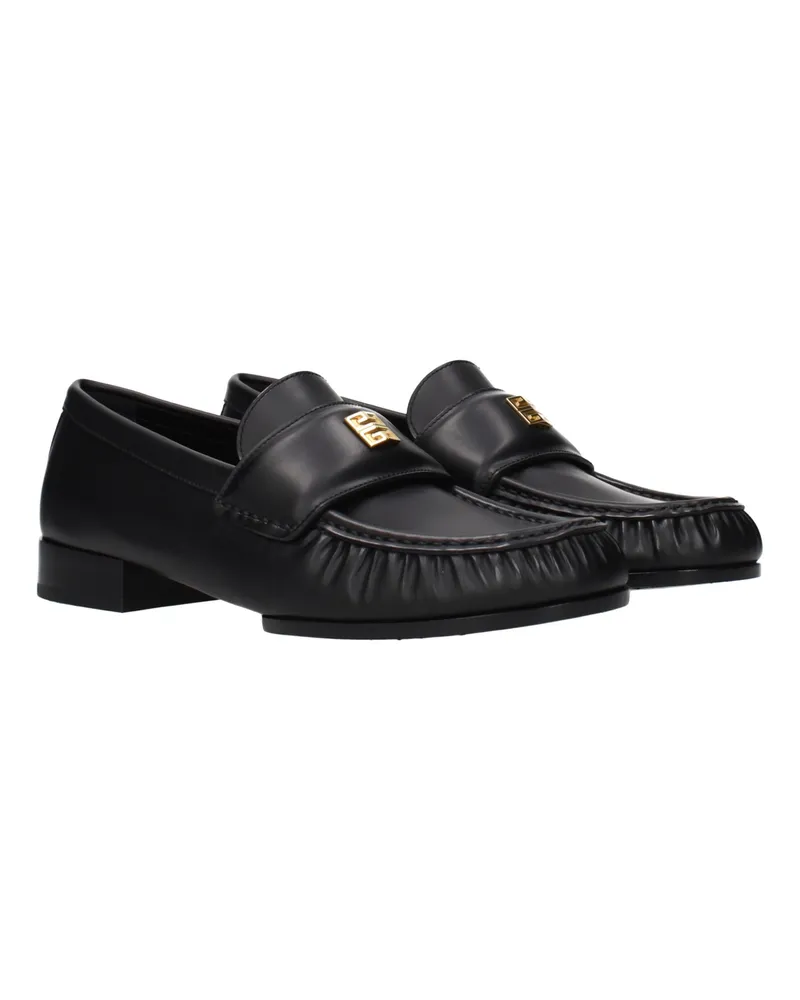 Givenchy Women's Black Leather Slip-On Loafers Black