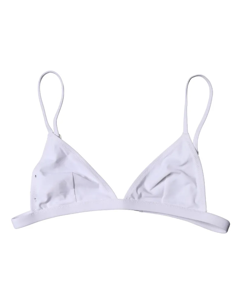 Dolce & Gabbana Women Top White Nylon Triangle Swimwear Beachwear Bikini Elastane White