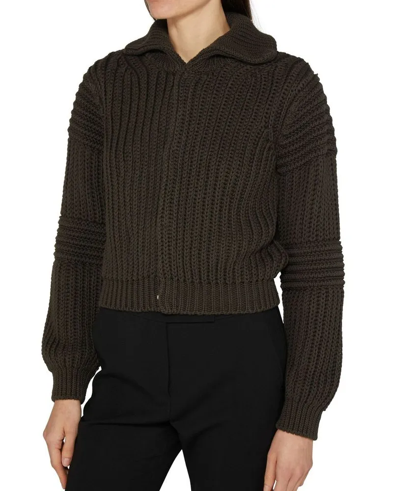Christophe Lemaire Ribbed Cotton Cardigan — Brown Brown