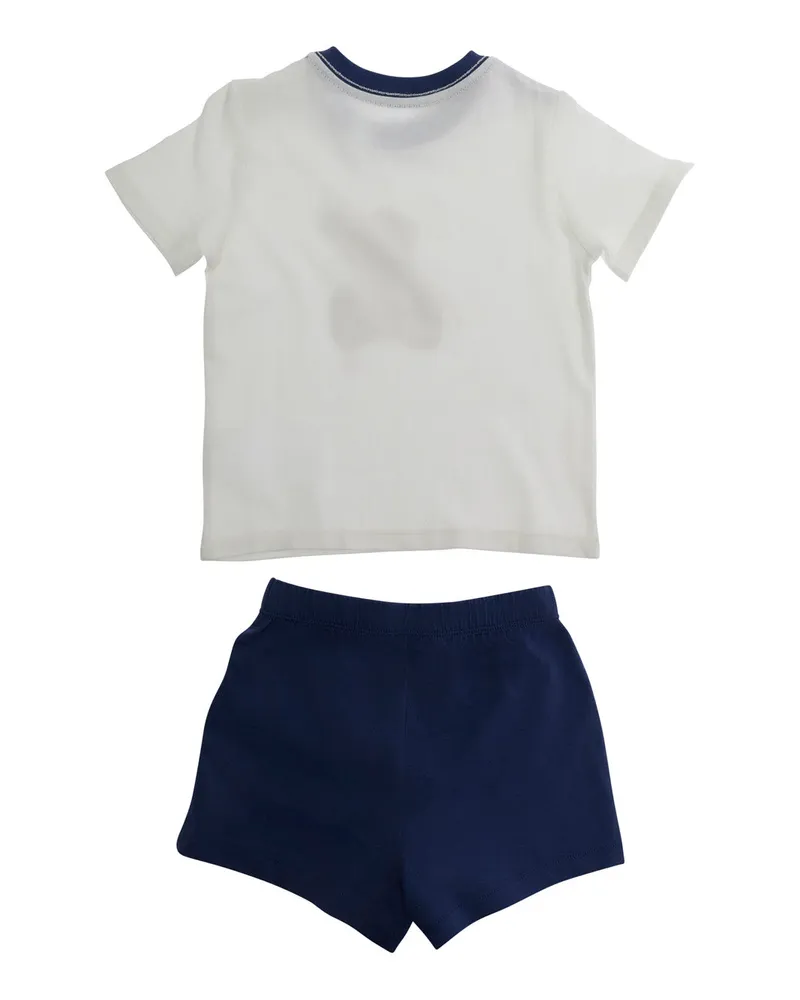 Ralph Lauren Unisex Kids Knit Short Set White Cotton Tracksuit Sets White