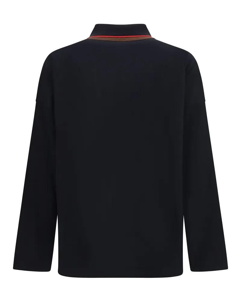 Vivienne Westwood Striped Ribbed Collar Polo — Black Black