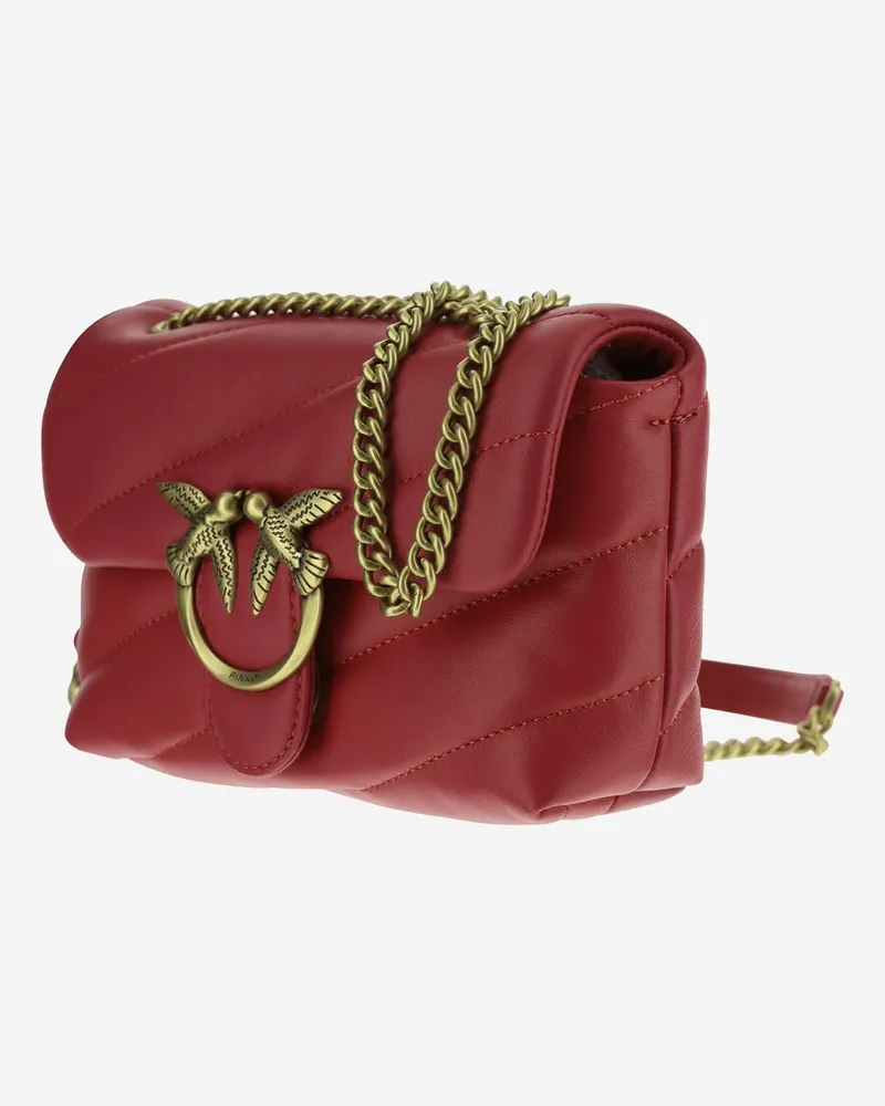 Pinko Quilted Leather Shoulder Bag — Red Red