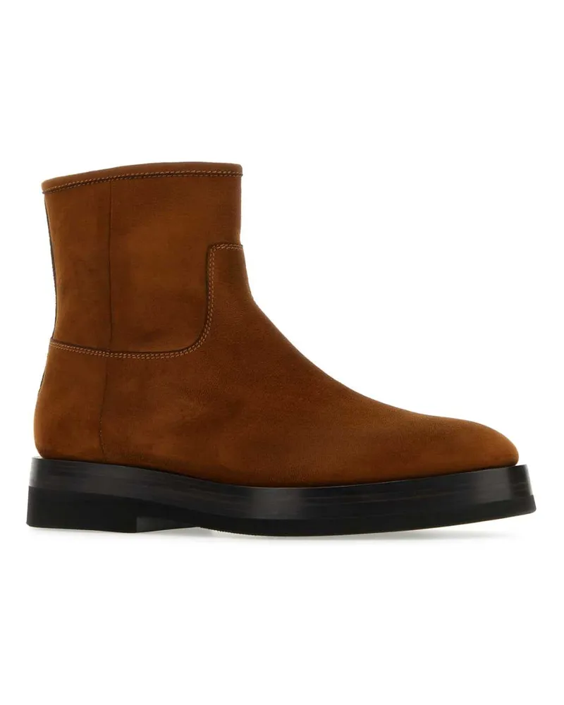 Santoni Men's Caramel Suede Ankle Boots M40 Stivali Brown