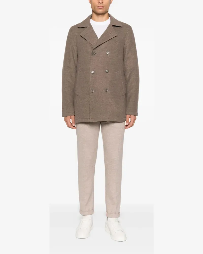 Doriani Women's Double-Breasted Cashmere Coat Aw25 M Taupe