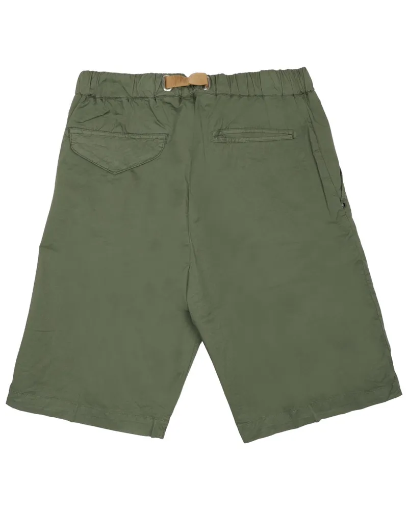 PLAN C Belted Cotton Shorts — Green Green