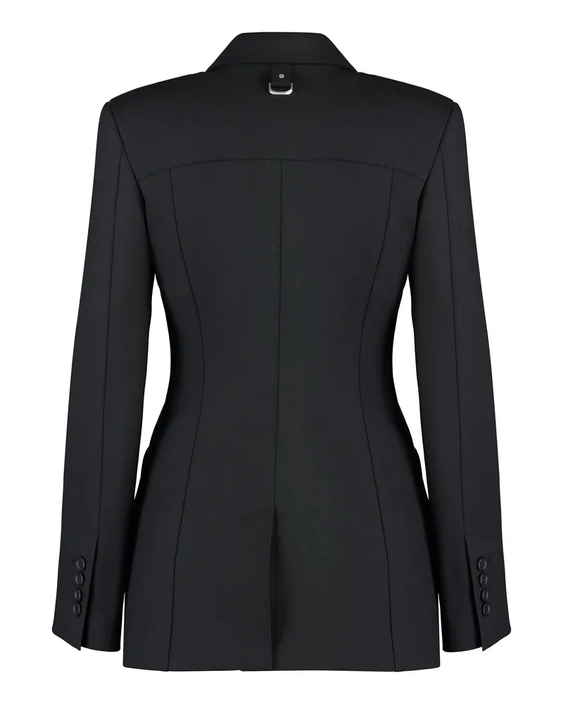 OFF-WHITE Women's Wool Blend Blazer Black Virgin Jacket Black