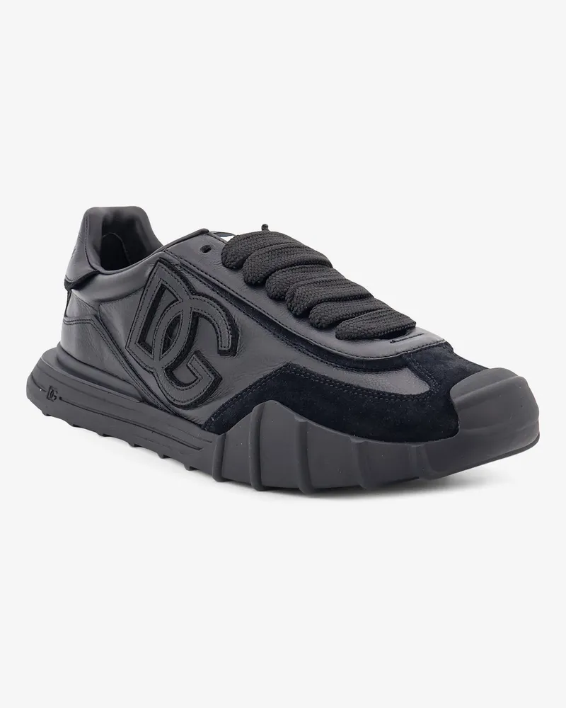 Dolce & Gabbana Men's Sneakers Athletic Leather Black Trainers Black