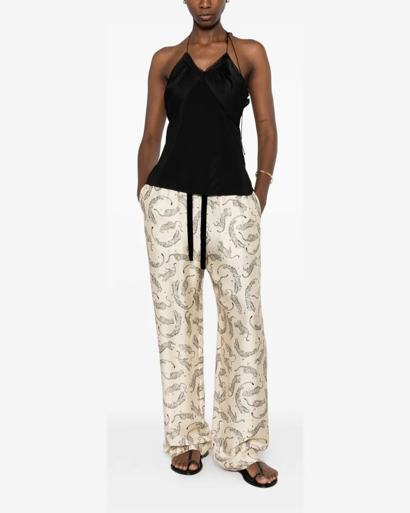 forte_forte Paisley-Printed Drawstring Trousers — Cream Cream