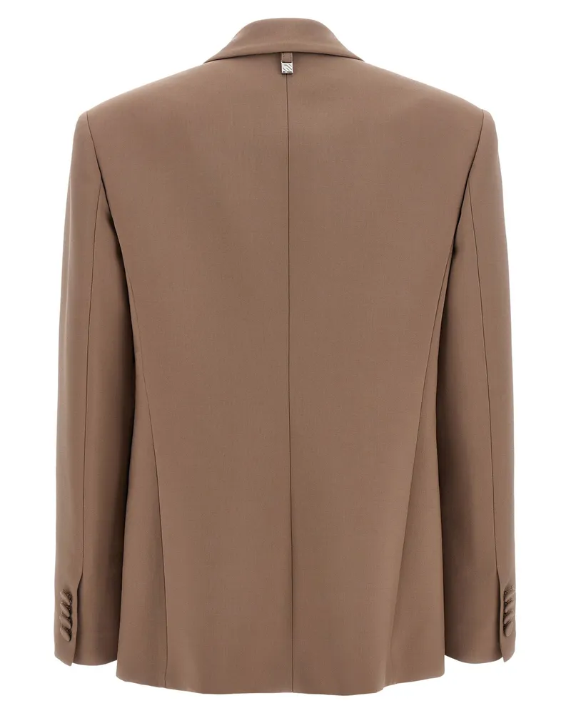 Giuseppe di Morabito Double-Breasted Virgin Wool Blazer — Camel Camel
