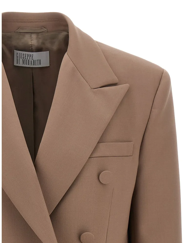 Giuseppe di Morabito Double-Breasted Virgin Wool Blazer — Camel Camel