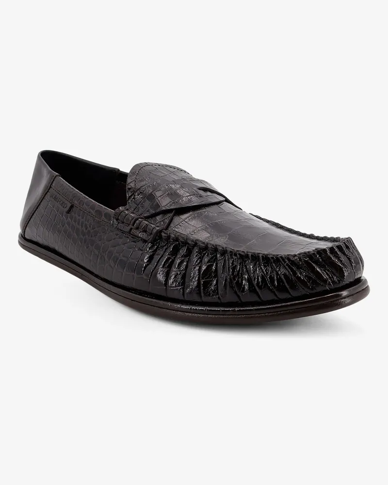 Tom Ford Men's Loafers Crocodile-Print Leather Brown Brown