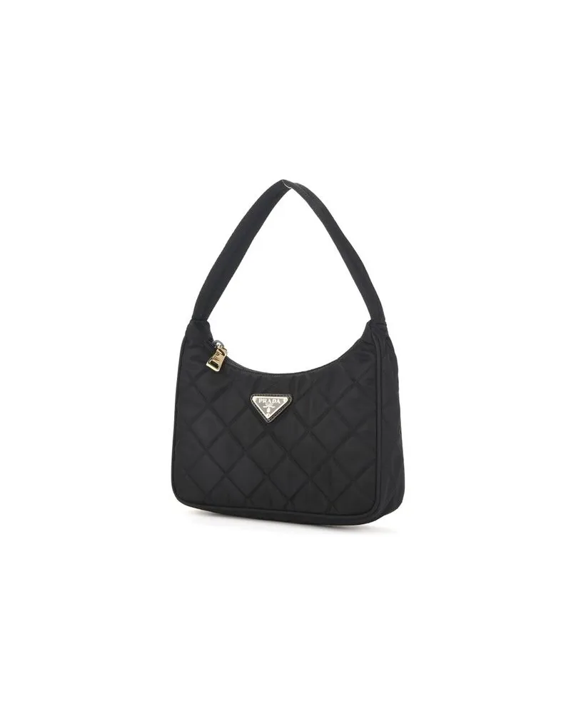 Prada Women's Black Nylon Shoulder Bag Black