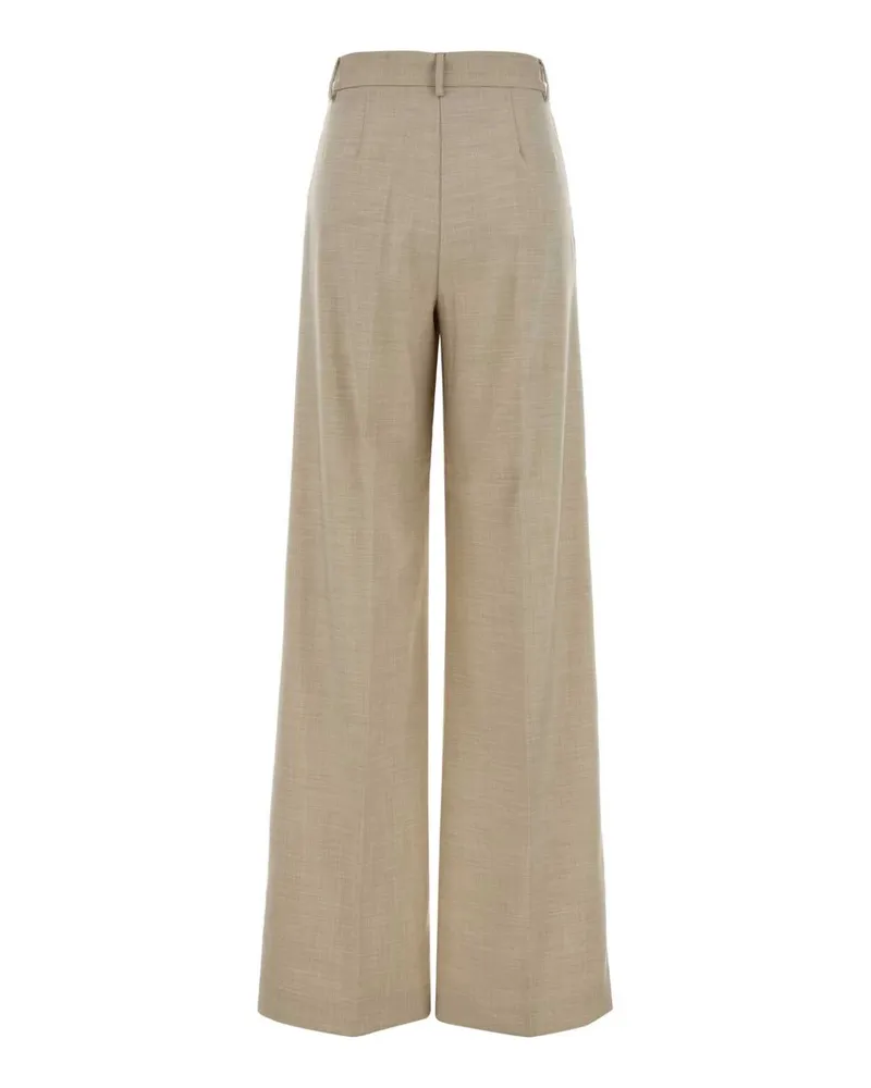 ANDAMANE Women's Melange Sand Stretch Twill Nathalie Pant Ivory Pantaloni Trousers Ivory