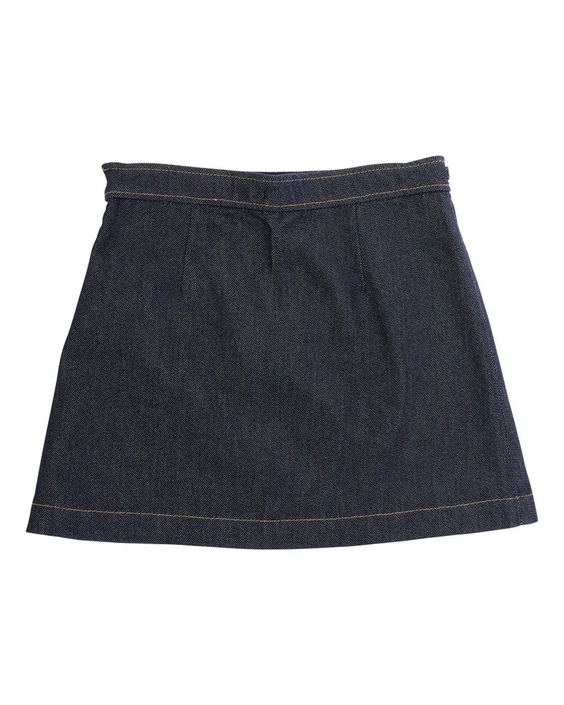 Gucci Girls' Blue Denim Skirt With Horsebit Detail Cotton Blue