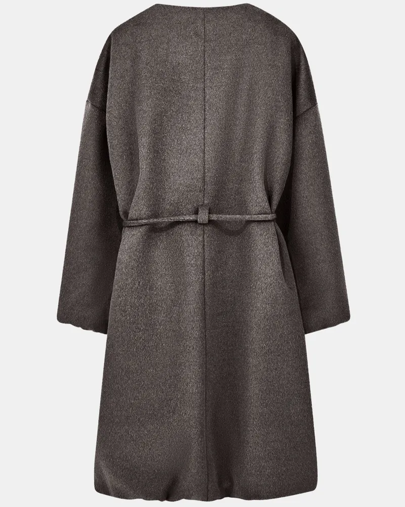 Giorgio Armani Women's Coat Oversized Grey Wool Virgin Gray