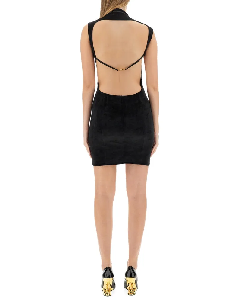 GCDS Slim-Fit Polyester Mini Dress — Black Black