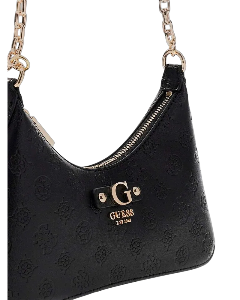 Guess Women's Shoulder Bag Black Logo Polyurethane - Shoulder-Bags Black