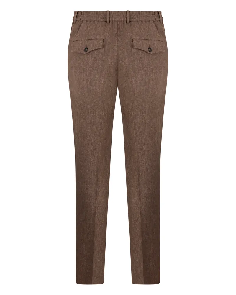 Slowear Men's Trousers Tapered Linen Medium Brown Brown