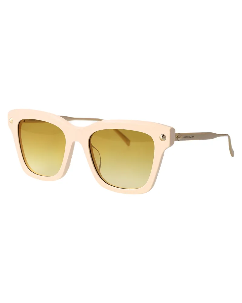Alexander McQueen Women's Sunglasses Ivory-Gold-Yellow Metal Ivory/gold/yellow Ivory