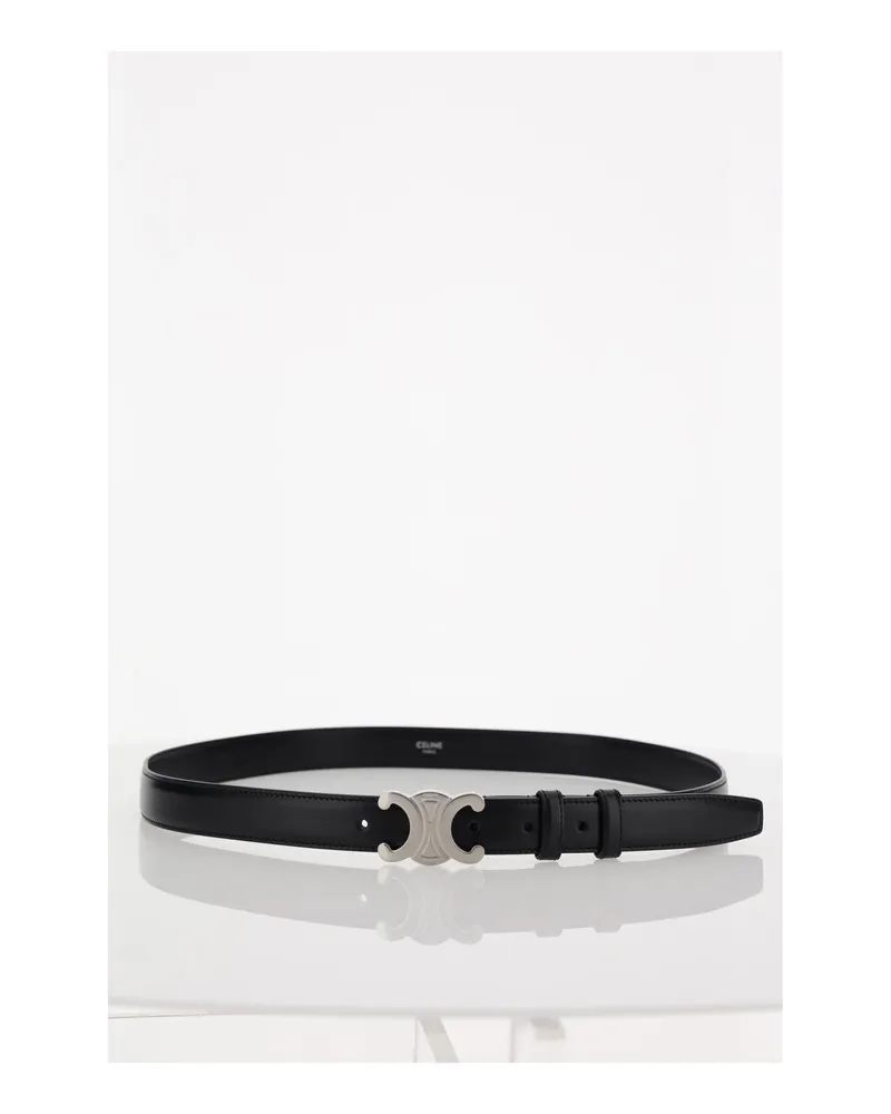 Celine Men's Belt 25mm Calf Leather Black Black