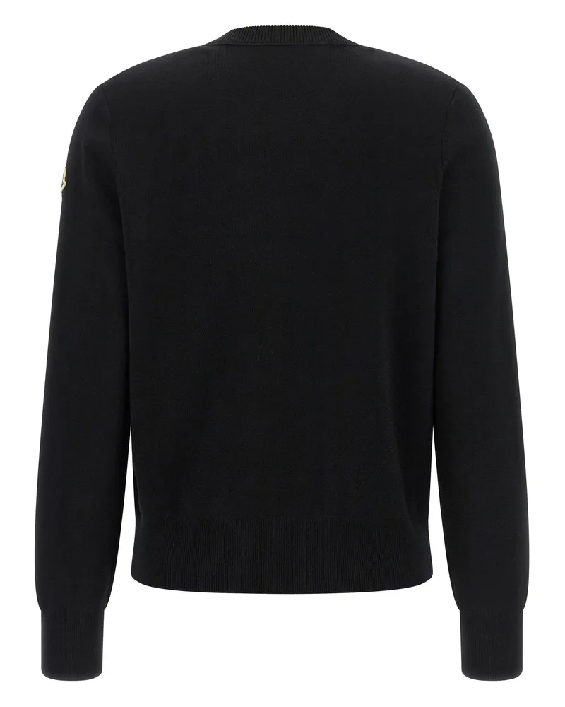 Moncler Hybrid Quilted Wool Cardigan — Black Black