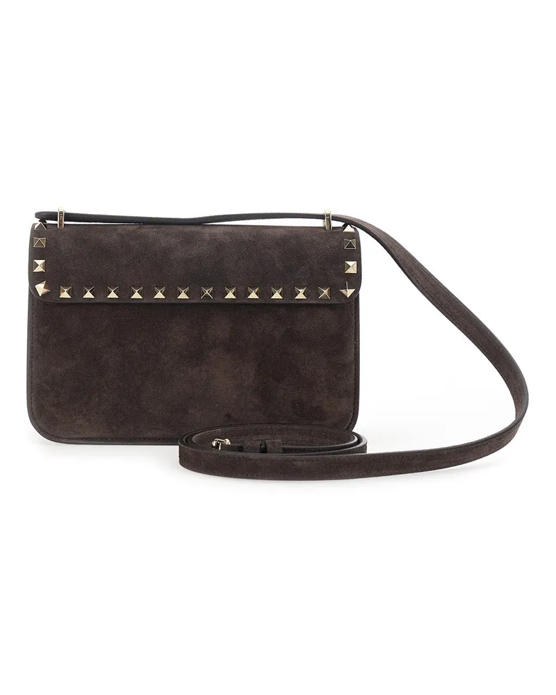 Valentino Garavani Rockstud Crossbody Bag — Brown Brown