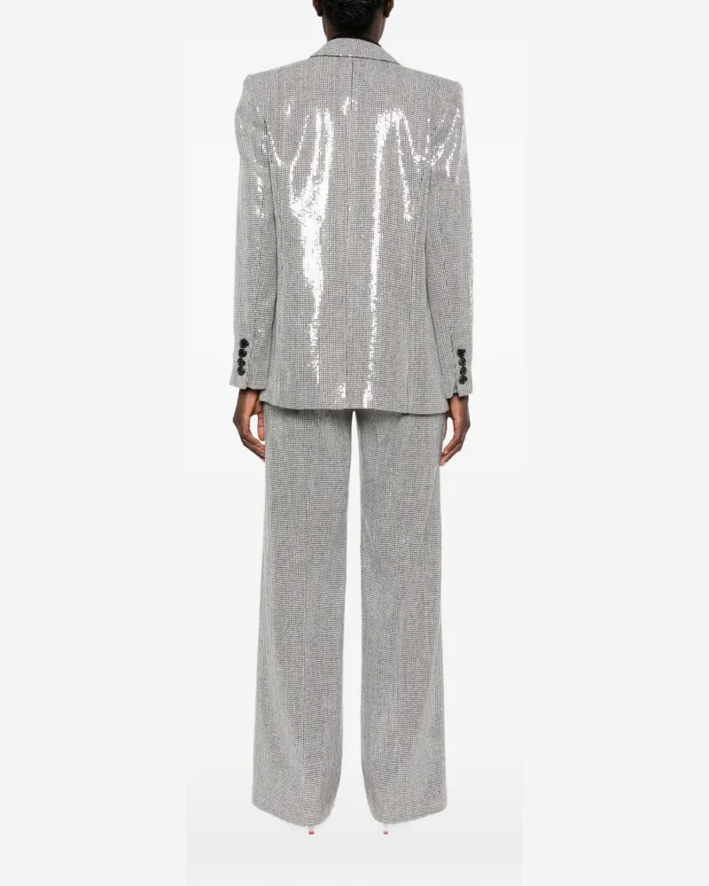 Ermanno Scervino Sequin-Embellished Houndstooth Blazer — Silver Silver