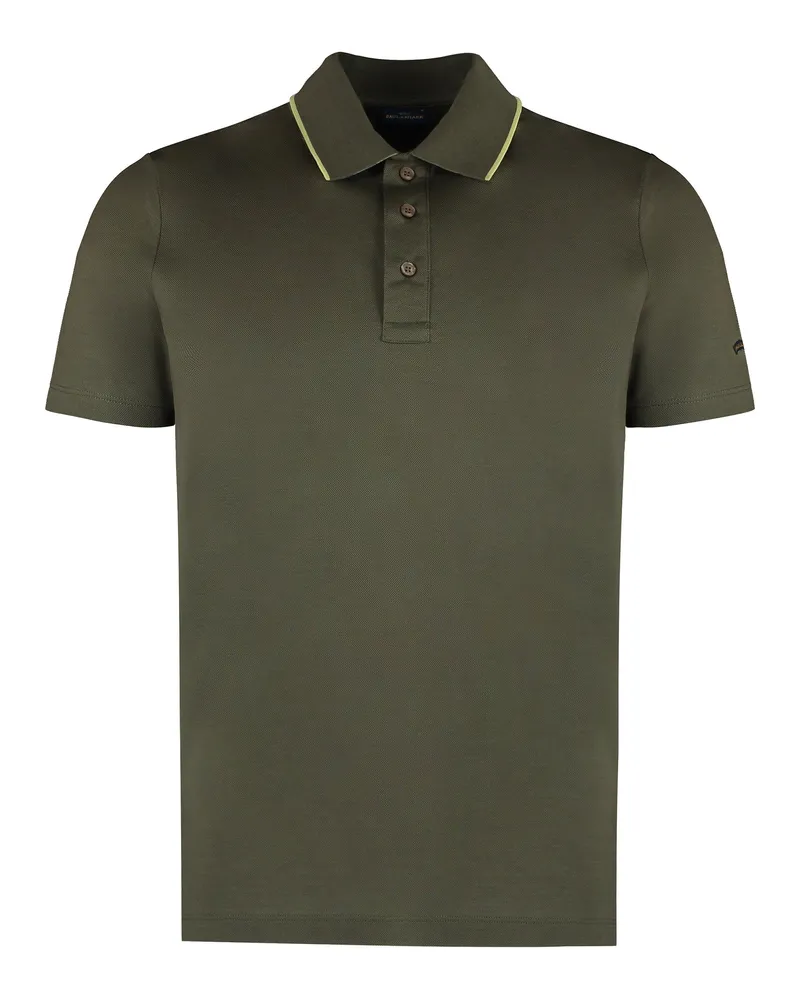 Paul & Shark Cotton Short-Sleeve Polo — Green Green