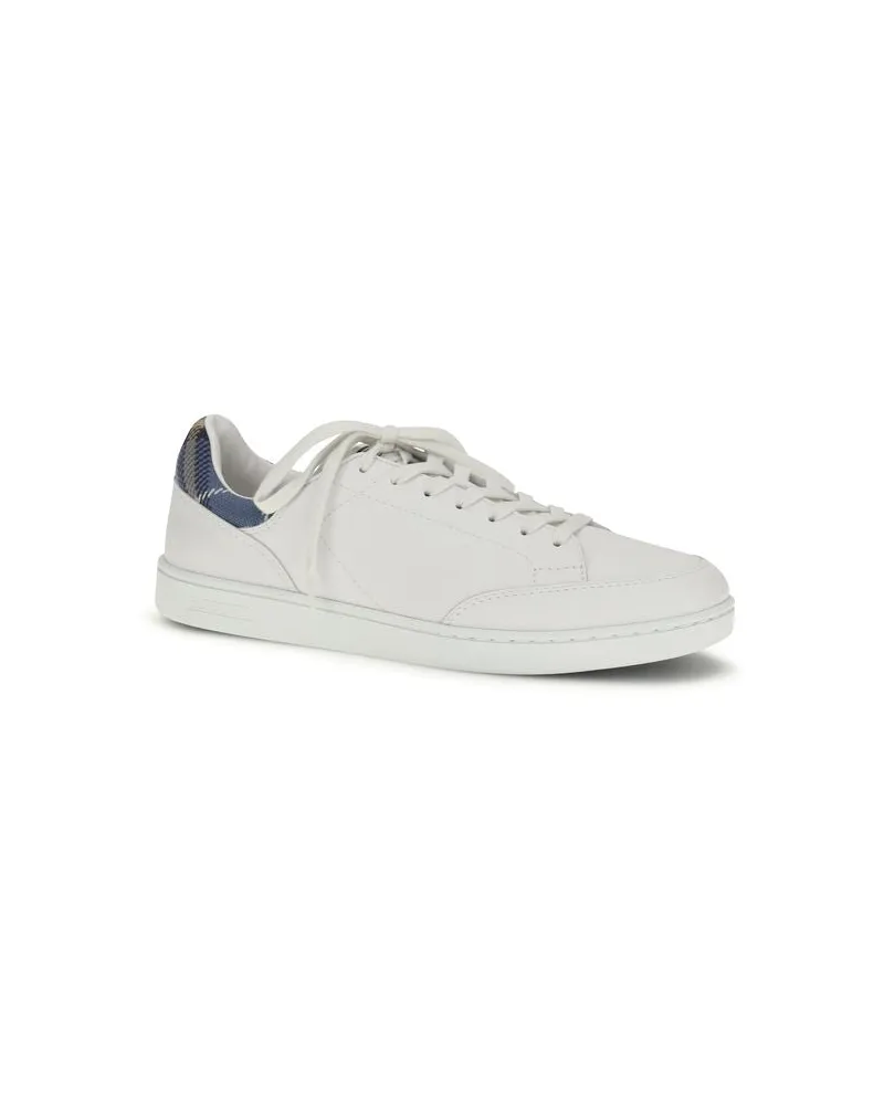 Burberry Men's White Calf Leather Bos Taurus Low Top Sneakers White