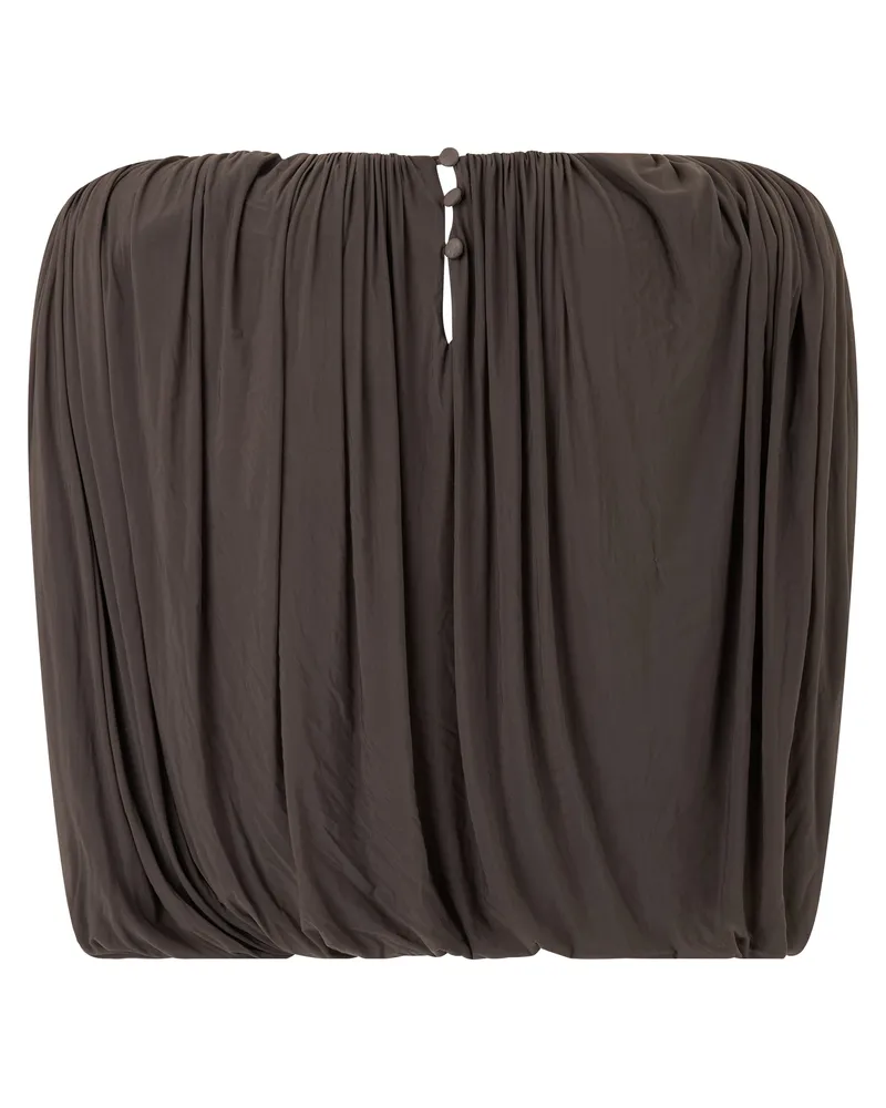 Magda Butrym Women's Sleeveless Pleated Top Brown Cuprammonium Rayon Tops Brown