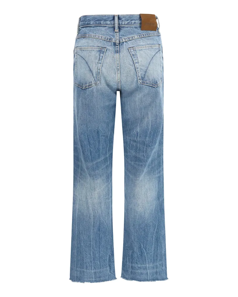 Tom Ford Washed Denim Cigarette Jeans — Blue Blue