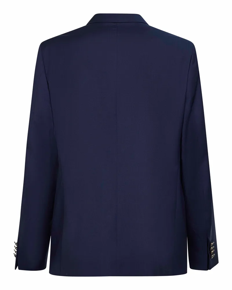 Etro Men's Blue Wool Single-Breasted Jacket Navy