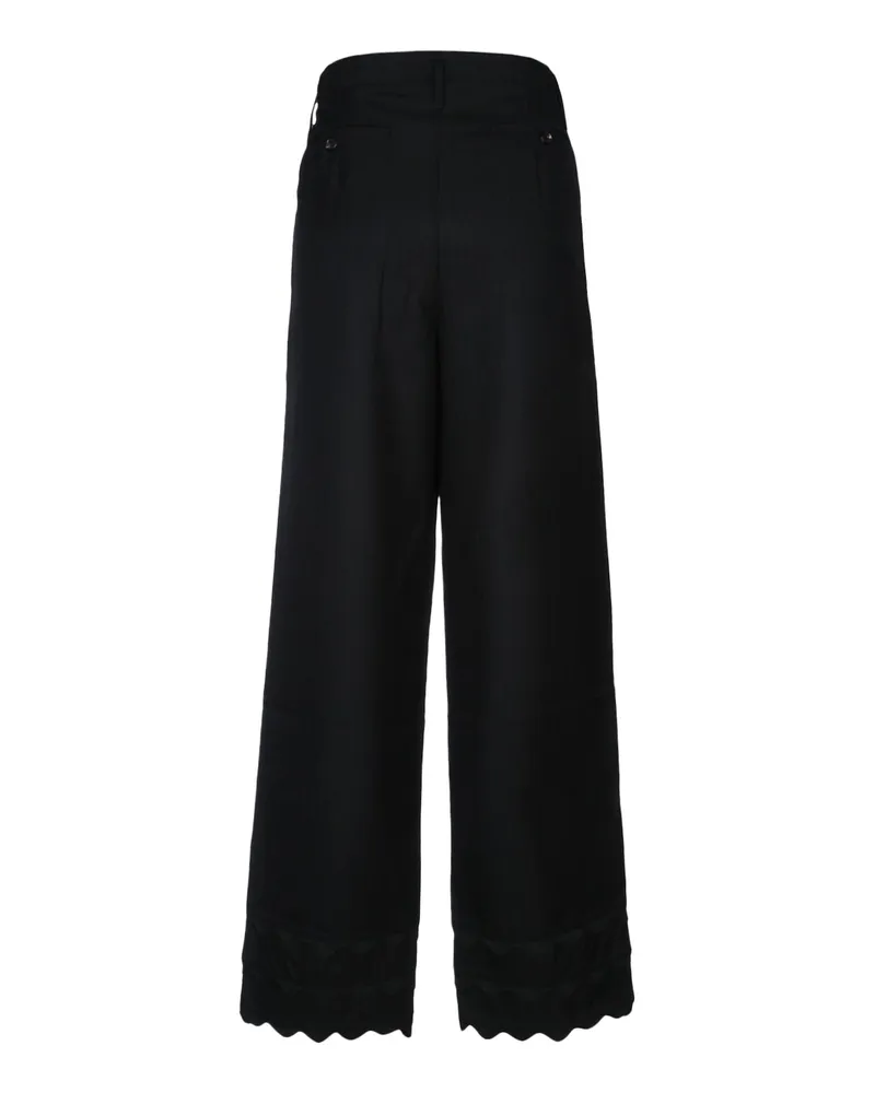 BODE Women's Pantalone Black Pantaloni Trousers Black