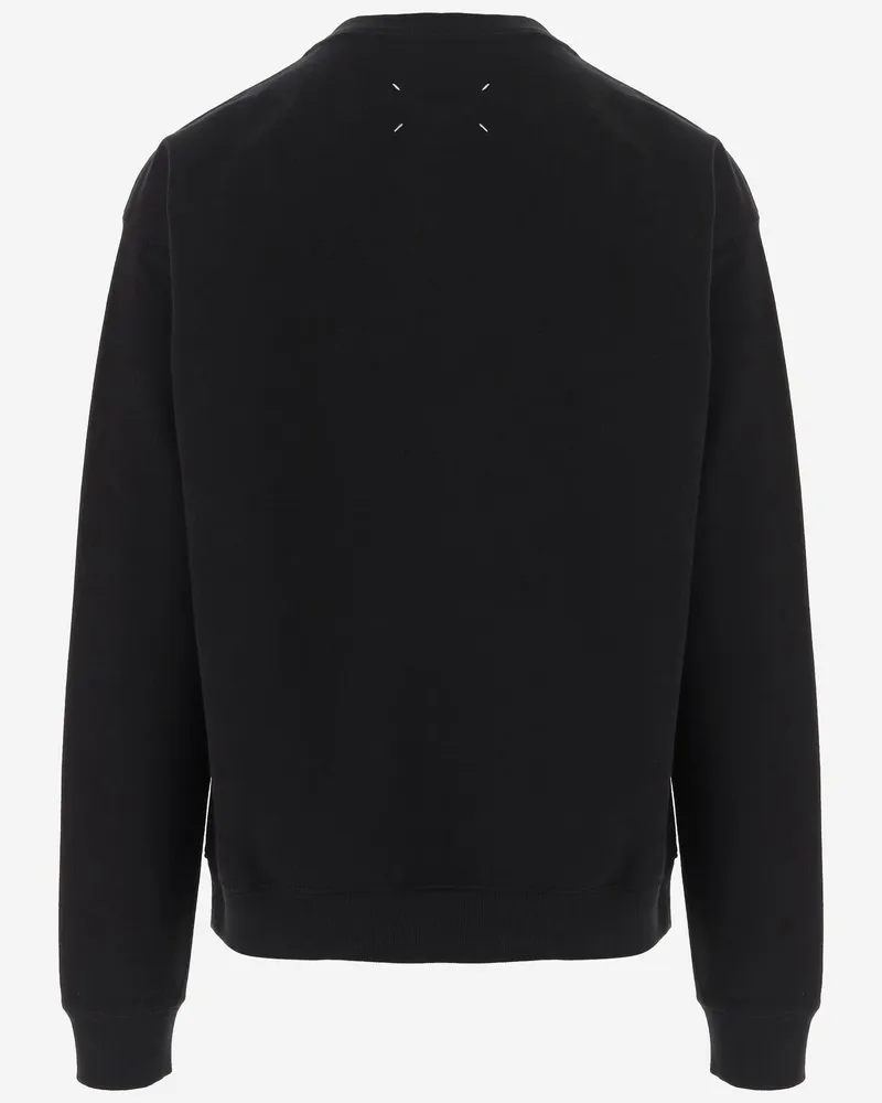 Maison Margiela Men's Cotton Crewneck Sweatshirt Black Sweatshirts Sweater Black