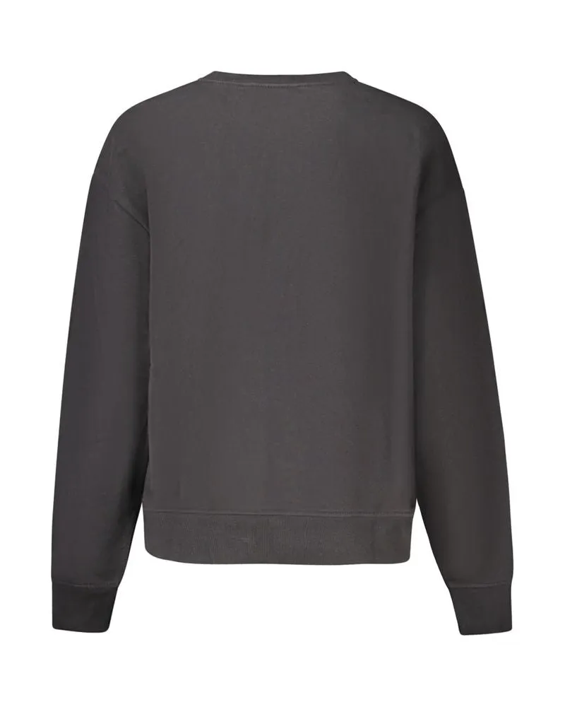 Calvin Klein Logo Cotton Sweatshirt — Black Black