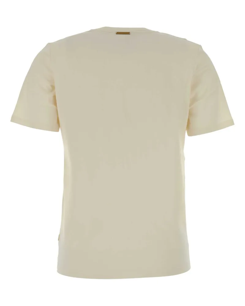 Michael Kors Women Cream Cotton T-Shirt Bone Exterior: Maglie Sweater Beige