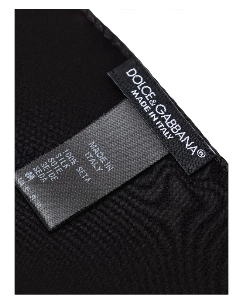 Dolce & Gabbana Men's Black Silk Pocket Square Black