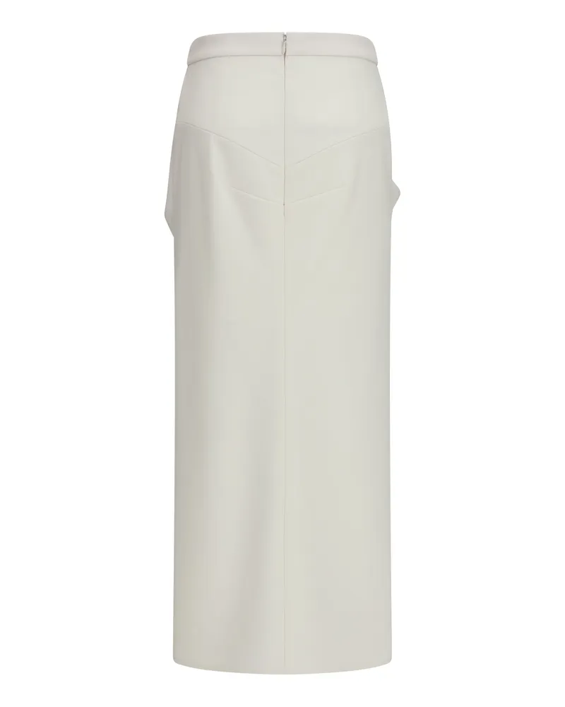 Givenchy Women's Long Draped Wool And Mohair Skirt White White