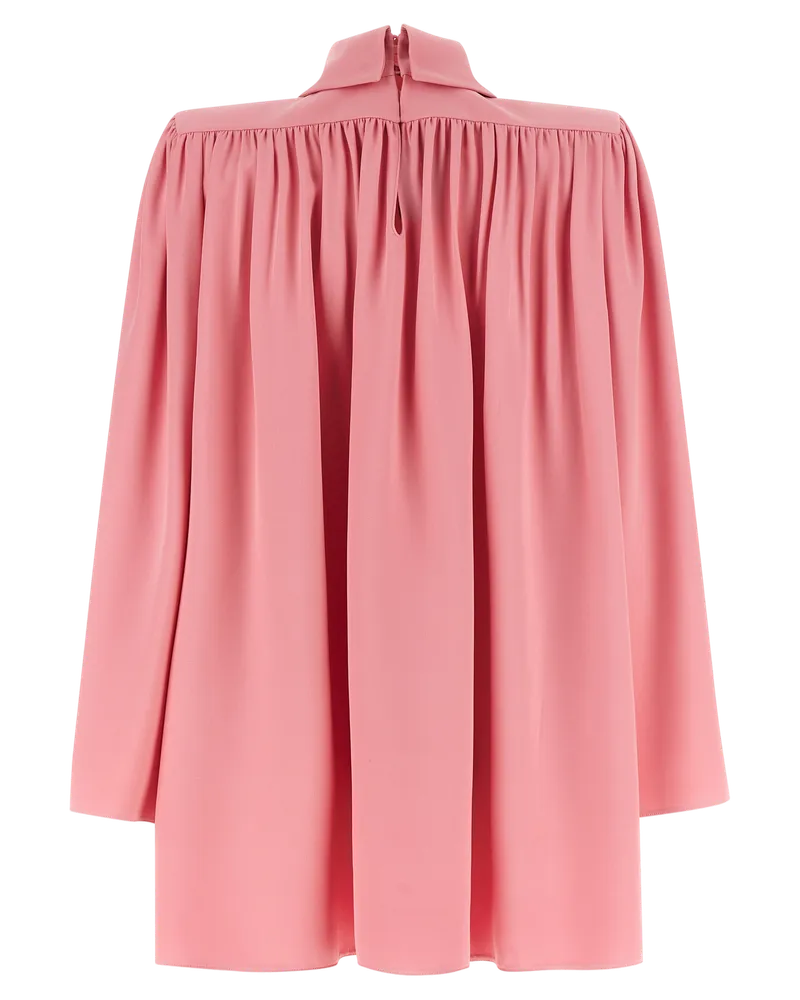 Valentino Garavani Silk Turtleneck Blouse — Pink Pink